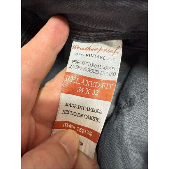 Weatherproof Men’s Pants Rainer Utility Tech Size 34X32 NWOT #F663 - Picture 6 of 6